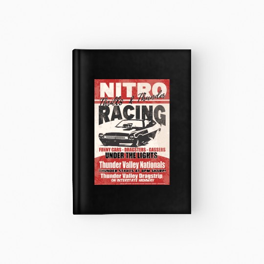 Vintage Hot Rod Classic Funny Drag Racing Poster Hardcover Journal