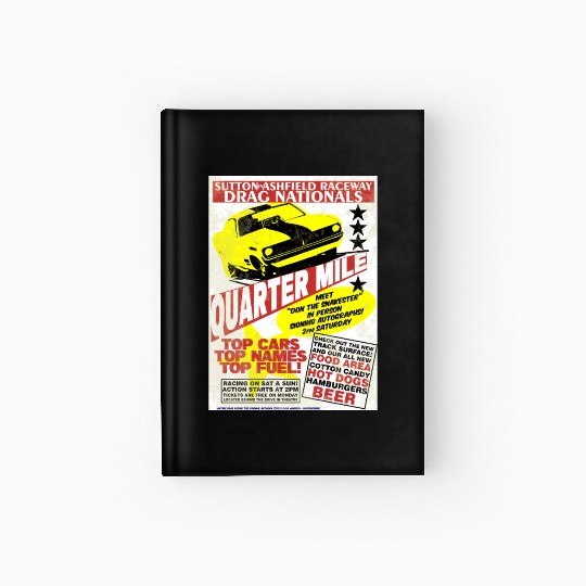 Vintage Hot Rod Classic Drag Racing Poster Hardcover Journal