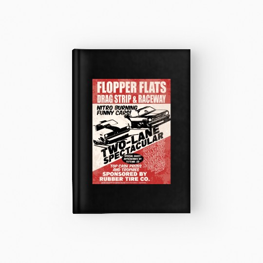 Vintage Hot Rod Classic Drag Racing Poster Hardcover Journal