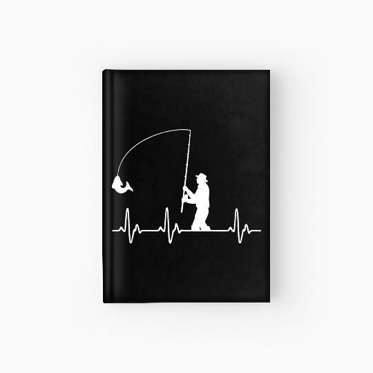 Heartbeat angler fisherman fishing equipment Hardcover Journal