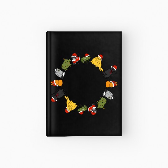 Christmas Holidays Cute Animals Stars Candy Canes Hardcover Journal