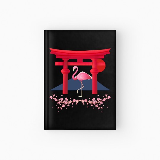 Japanese flamingo Hardcover Journal
