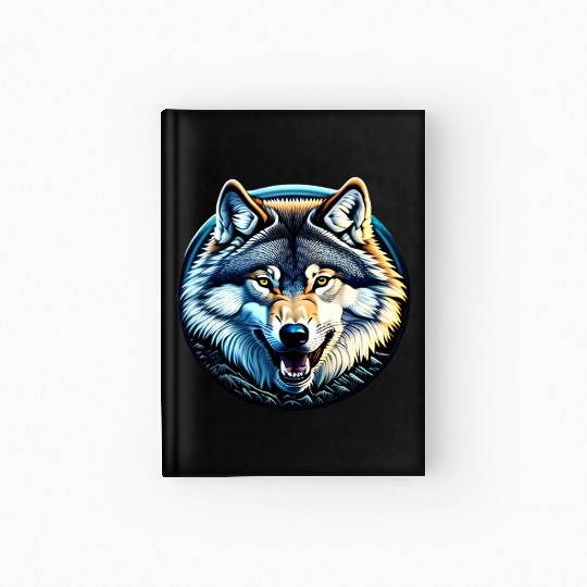 A fierce wolf howling at the moon Hardcover Journal