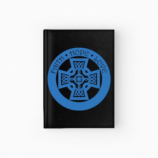Timeless Celtic Cross With Faith Hope Love Hardcover Journal