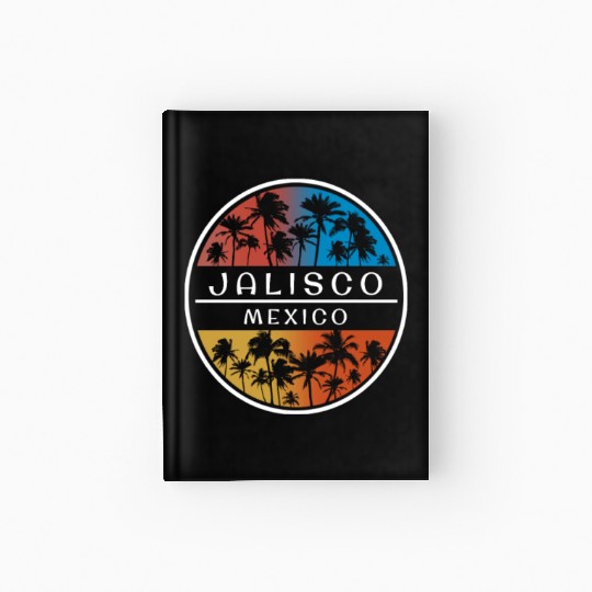 Jalisco Mexico Stylish Vacation Souvenir Palm Tree Hardcover Journal