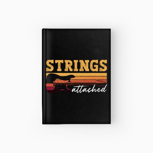 Bass Guitar String Attached Guitarist Bass Player Hardcover Journal