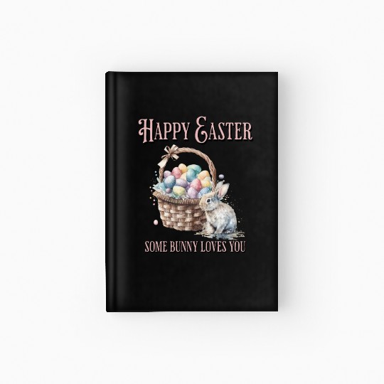 Happy Easter Bunny Colorful watercolor Easter Egg Hardcover Journal