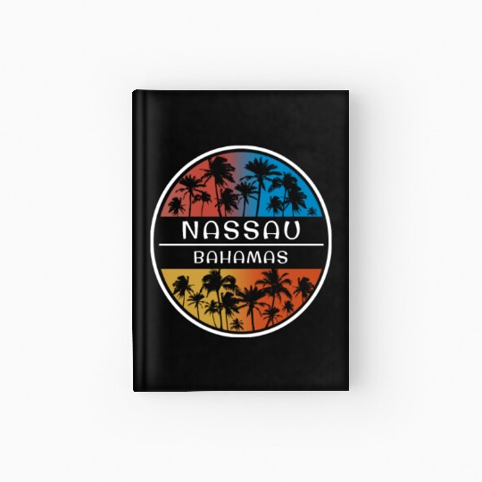 Nassau Bahamas Stylish Vacation Souvenir Palm Tree Hardcover Journal
