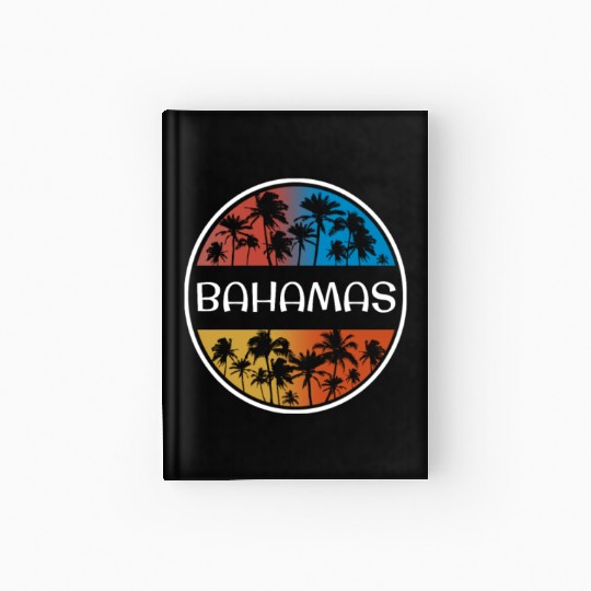 Bahamas Stylish Vacation Souvenir Palm Tree Hardcover Journal