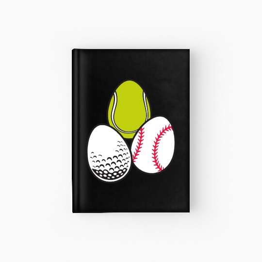 Sports Easter Egg Tennis Athletic Baseball Game Hardcover Journal