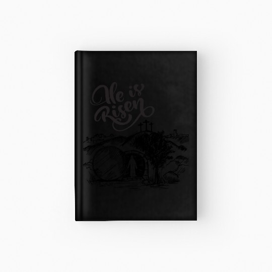 He Is Risen - Black Drawing HD Hardcover Journal