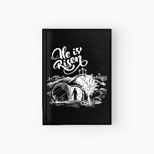 He Is Risen - White Drawing HD Hardcover Journal