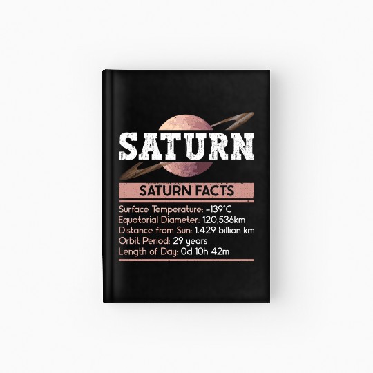 Saturn Planet Facts Space Lover Solar System Hardcover Journal