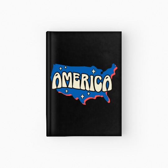 Patriotic America USA Flag 4th Of July American Hardcover Journal