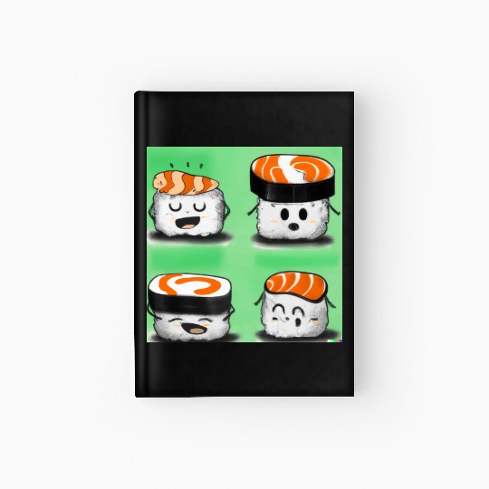 Happy Cheerful Sushi I Love Sushi Design Hardcover Journal