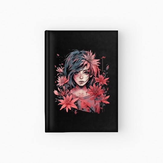 Japanese Spider Lily Soft Anime Aesthetic Flower Hardcover Journal