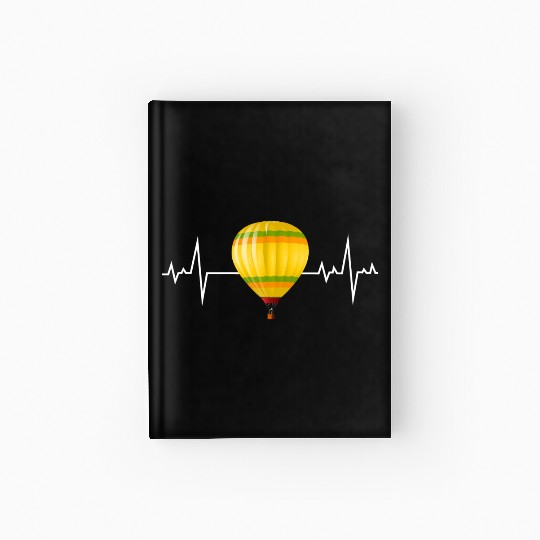 Hot Air Ballooning Hopper Balloon Heartbeat Pulse Hardcover Journal