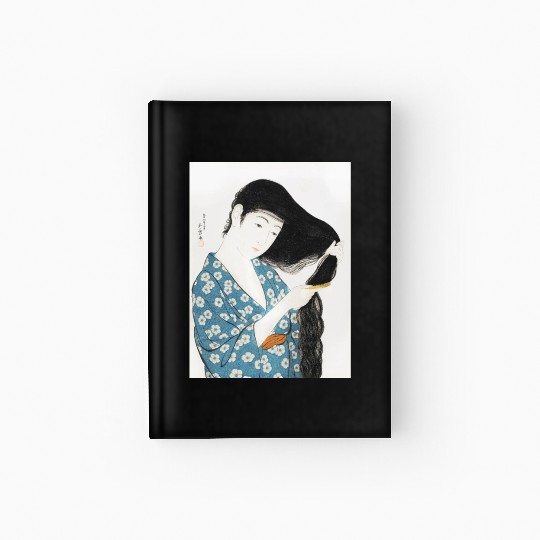Japanese Woman Kimono Hair Ukiyoe art Hardcover Journal