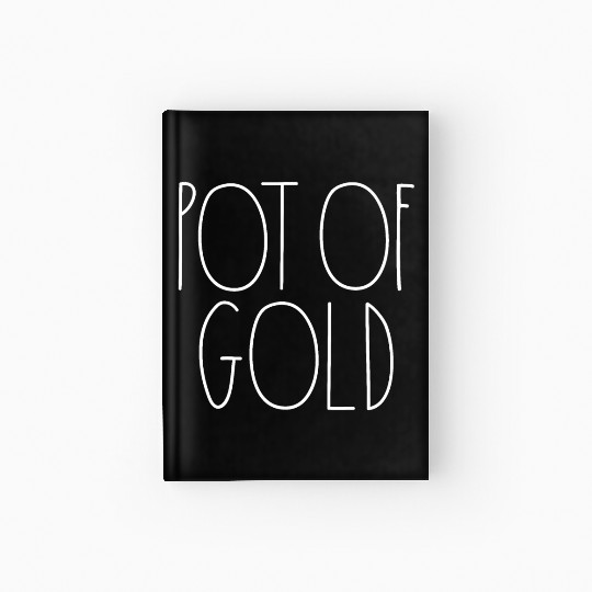 Pot of Gold White Rae Dunn Inspired Minimalist Hardcover Journal