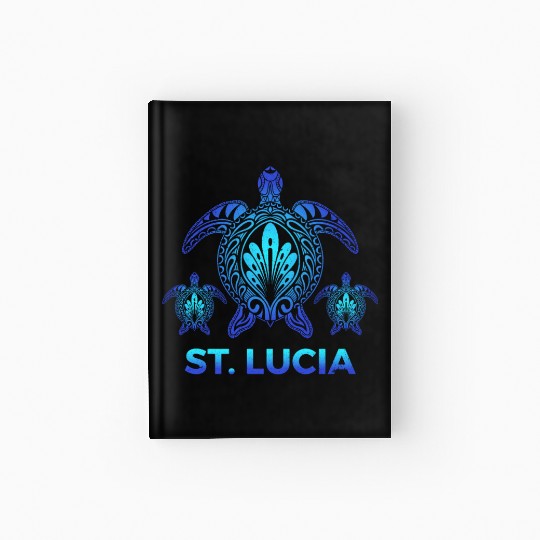 Vintage St. Lucia Ocean Blue Sea Turtle Souvenirs Hardcover Journal