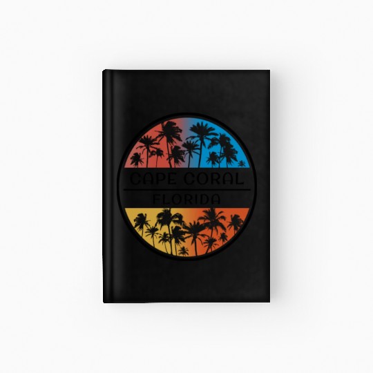 Cape Coral Florida Palm Tree Stylish Vacation Hardcover Journal