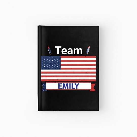Team Emily USA American Flag Stars Hardcover Journal