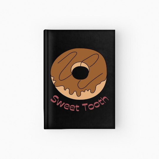 Brown sweet donut , Sweet tooth, donut cartoons Hardcover Journal