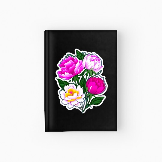 Peony Flower Art Hardcover Journal