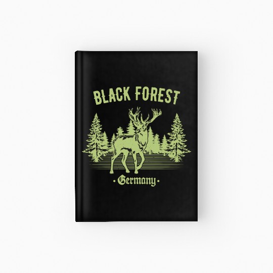 Black Forest Germany Deer With Trees Swabia Hardcover Journal