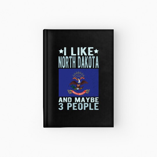 North Dakota Flag US State Hardcover Journal