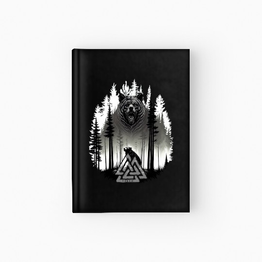 Grizzly bear Bear Valknut Wotan knot Forest Viking Hardcover Journal