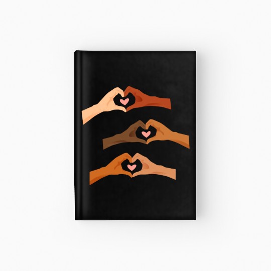 Watercolor Multi Hands Making Hearts Hardcover Journal