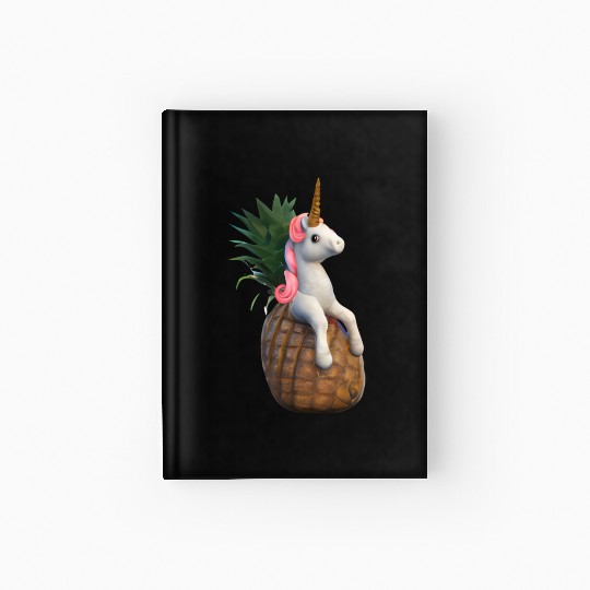 Pineapple unicorn - tropical unicorn Hardcover Journal