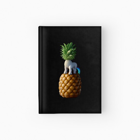 Pineapple unicorn - tropical unicorn Hardcover Journal