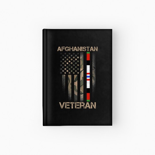 Afghanistan Veteran American US Flag Proud Army Mi Hardcover Journal