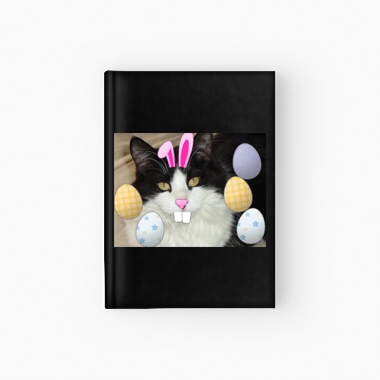 Easter Bunny Cat Face Decor Hardcover Journal