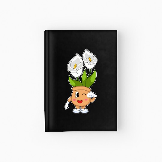 Plant Pot Calla Lily Flower Hardcover Journal