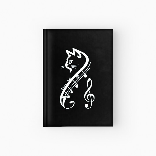 Cat Lovers Musical Cat Music Teacher or Musician Hardcover Journal