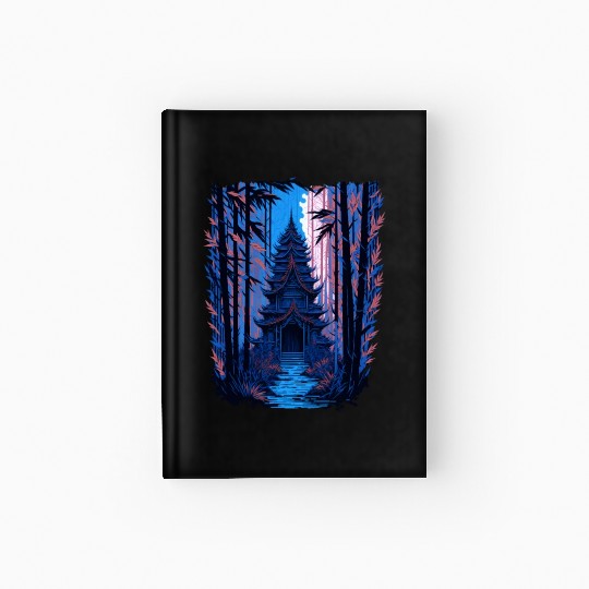 Japanese Temple in a Bamboo Forest Hardcover Journal