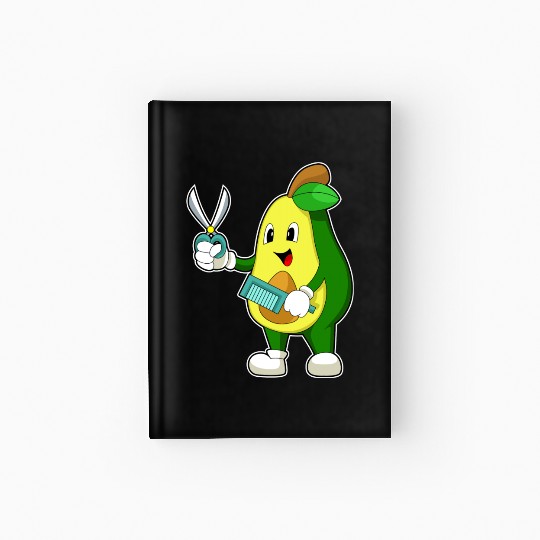 Avocado Hairdresser Scissors Comb Hardcover Journal