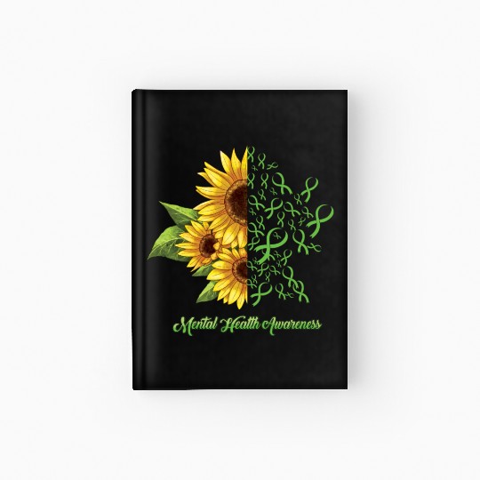 Sunflower May Green Mental Health Awareness Hardcover Journal