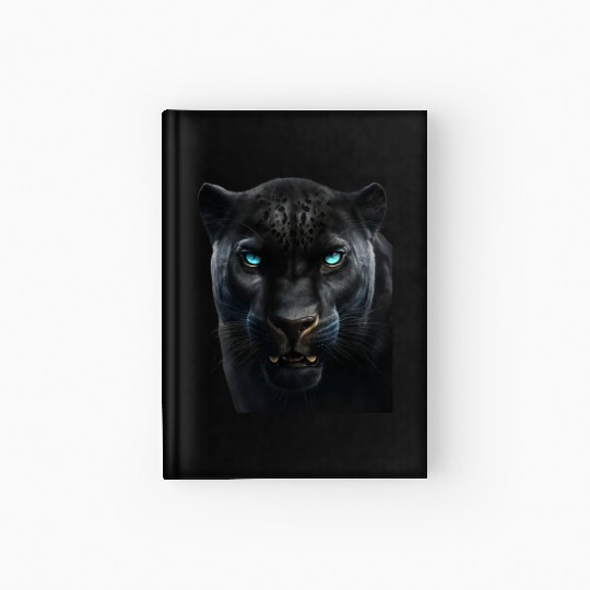 Black panther with blue eyes design wild animal Hardcover Journal