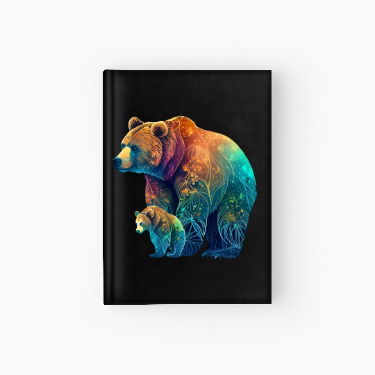 Mother Bear and Cub Sublimation Graphic Wild 1 Hardcover Journal