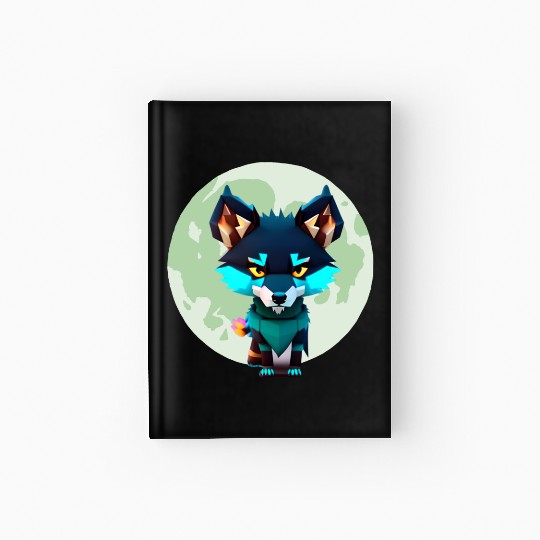 Cute Wolf Moon Graphic Hardcover Journal