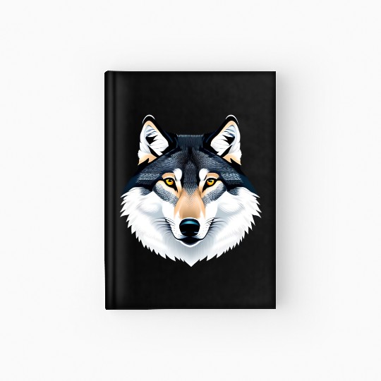 Wolf howling at the moon graphic Hardcover Journal