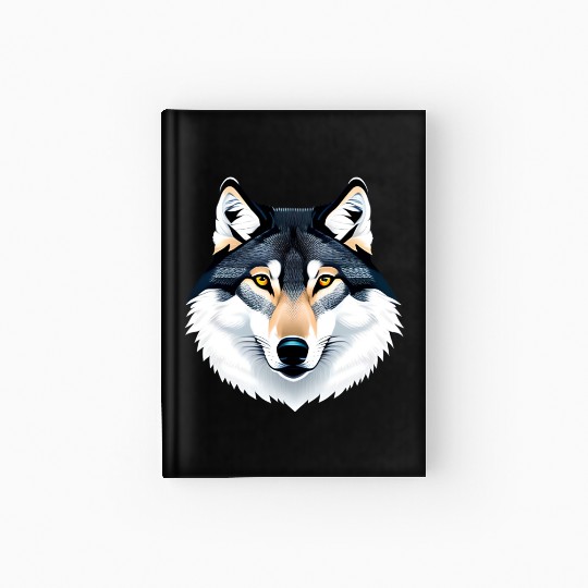 Wolf howling at the moon graphic Hardcover Journal