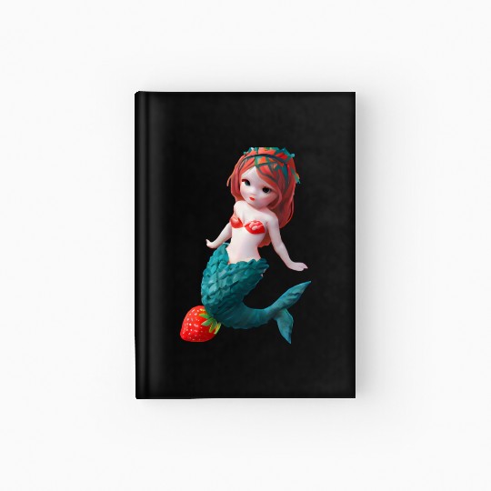 Strawberry mermaid Hardcover Journal