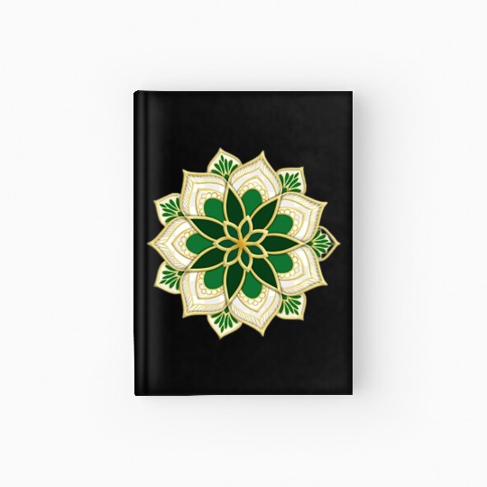 green mandala for islamic holidays Hardcover Journal