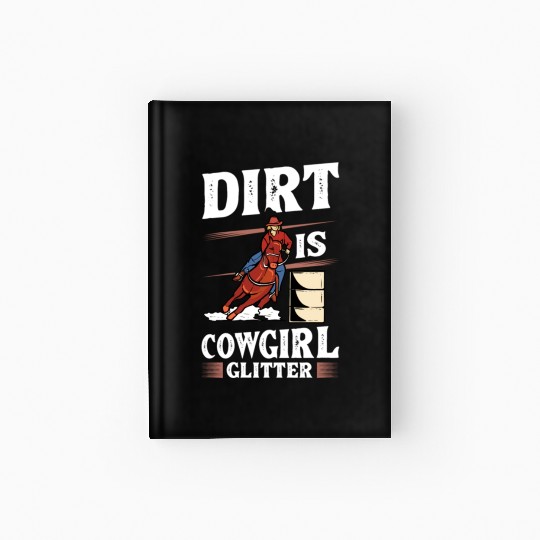 Dirt Barrel Racing Horse Cowgirl Glitter yellow Hardcover Journal
