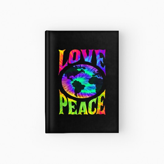 Peace Love earth 60S 70S Tie Dye Hippie ONLY PEACE Hardcover Journal